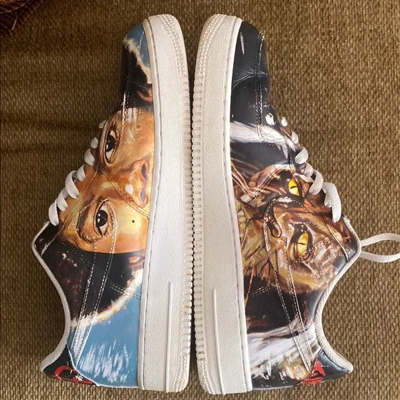 Nike Air Force One Michael Jackson Thriller Bad. Custom Hand Painted. Men’s 10.5 - Picture 7 of 13